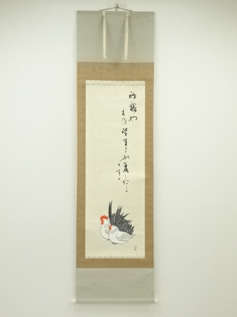 JAPANESE HANGING SCROLL / HAND PAINTED / ROOSTER